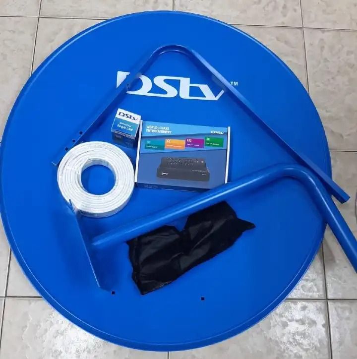 DSTV complete kit comes the dish, Full HD decoder and also a HMDI cable.