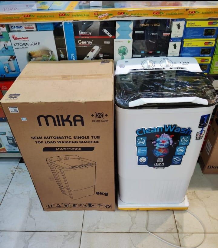 MIKA 6 kg Semi-Automatic Single‑Tub Washing Machine (MWSTS2106)