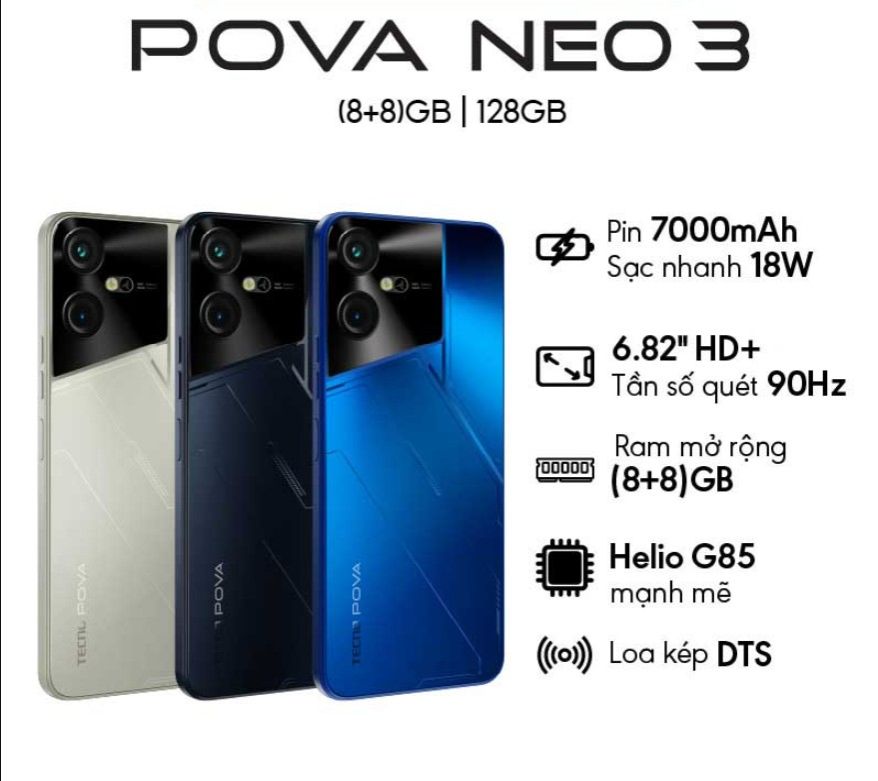 REFURBISHED TECNO POVA NEO 3 – 8GB RAM | 128GB ROM | 7000mAh BATTERY | 16MP DUAL CAMERA