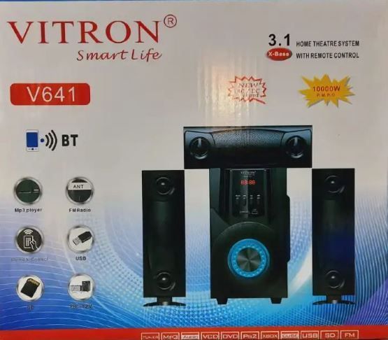 VITRON V641 3.1-CHANNEL MULTIMEDIA SPEAKER SYSTEM WITH BLUETOOTH, USB, FM, AUX, REMOTE CONTROL & LED DISPLAY