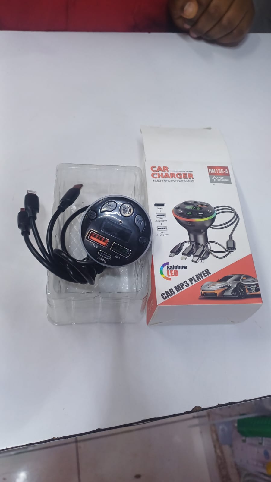 Original Car Charger 3-in-1 with Fast Charging😶‍🌫️car MP3 Player Car Charger FM Transmitter MP3 Player with Hands-Free Calling – Dual USB Port, Bluetooth Support,🎉AccessoriesThis product adopts FM