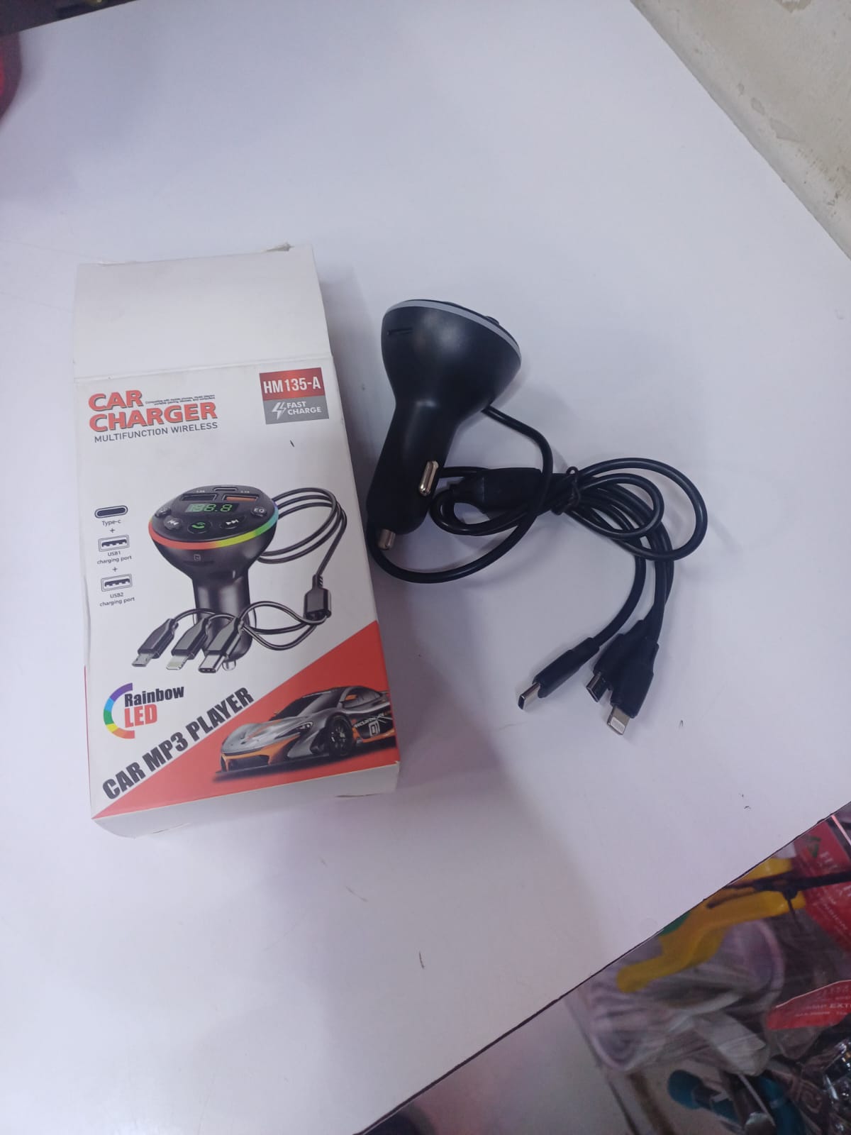 Original Car Charger 3-in-1 with Fast Charging😶‍🌫️car MP3 Player Car Charger FM Transmitter MP3 Player with Hands-Free Calling – Dual USB Port, Bluetooth Support,🎉AccessoriesThis product adopts FM