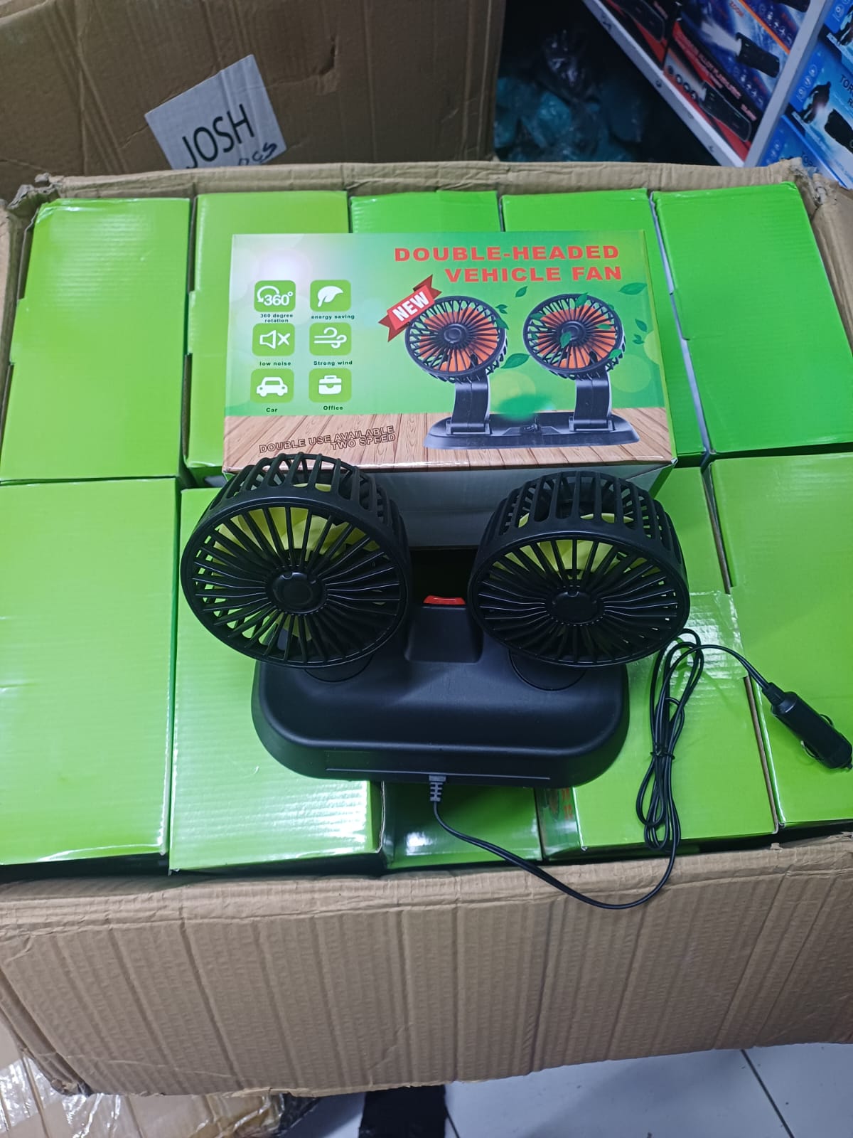 【Clearance Sale】Head USB Fan for Car, Portable Vehicle Cooling Fan - Brushless Motor, 2 Speeds, 360° Rotation, for Car Dashboard, SUV/RV/Truck/Sedan/Cruise, USB Powered🎇