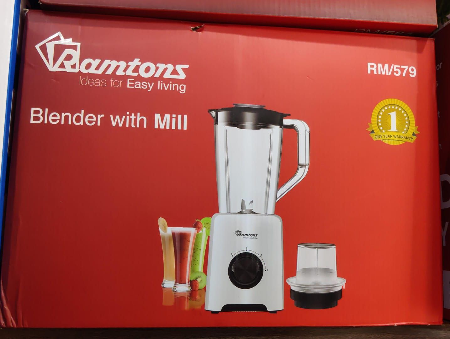 Ramtons RM/579- Blender +Mill 1.5 Liters 2 Speed🎀provides great durability and continuous performance to power through tough ingredients. This blender features incredibly precise stainless steel blad