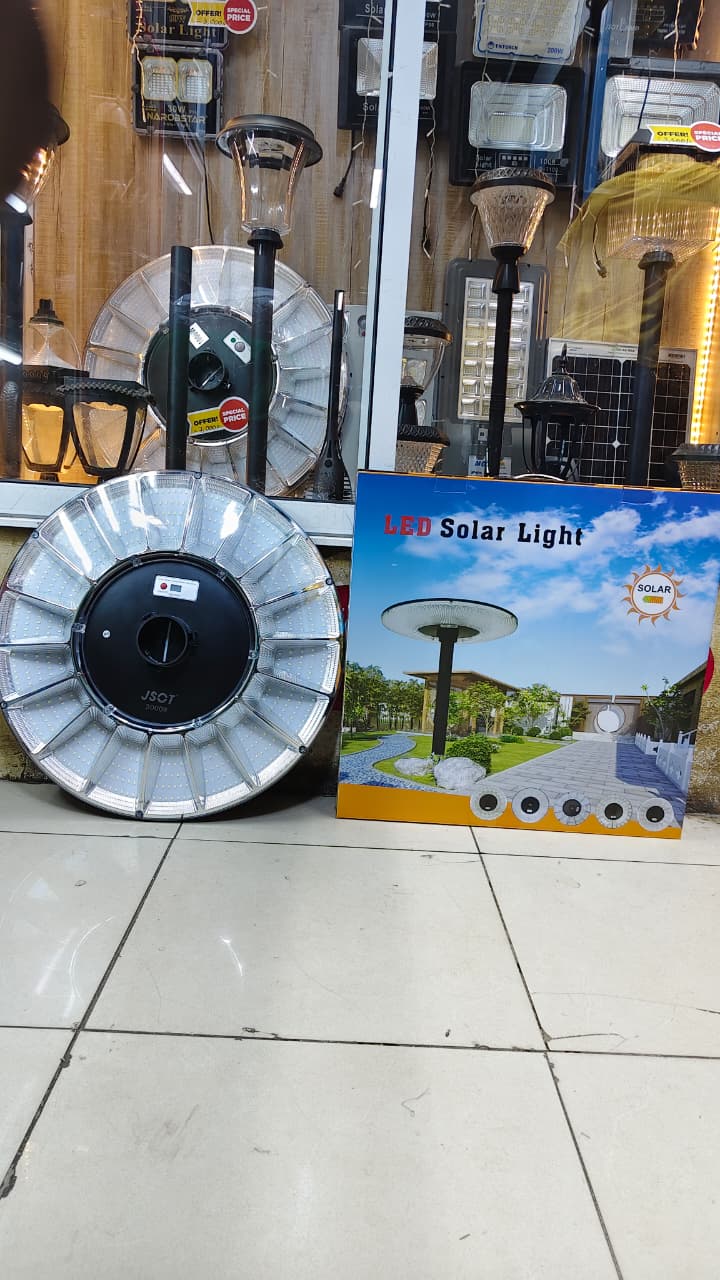Solar Light 3000W Solar UFO Street Light – All In One Round LED Outdoor Lamp + Remote Control (Dusk-to-Dawn, Waterproof, High Brightness)🎇powerful all-in-one round solar LED lamp designed for outdoor