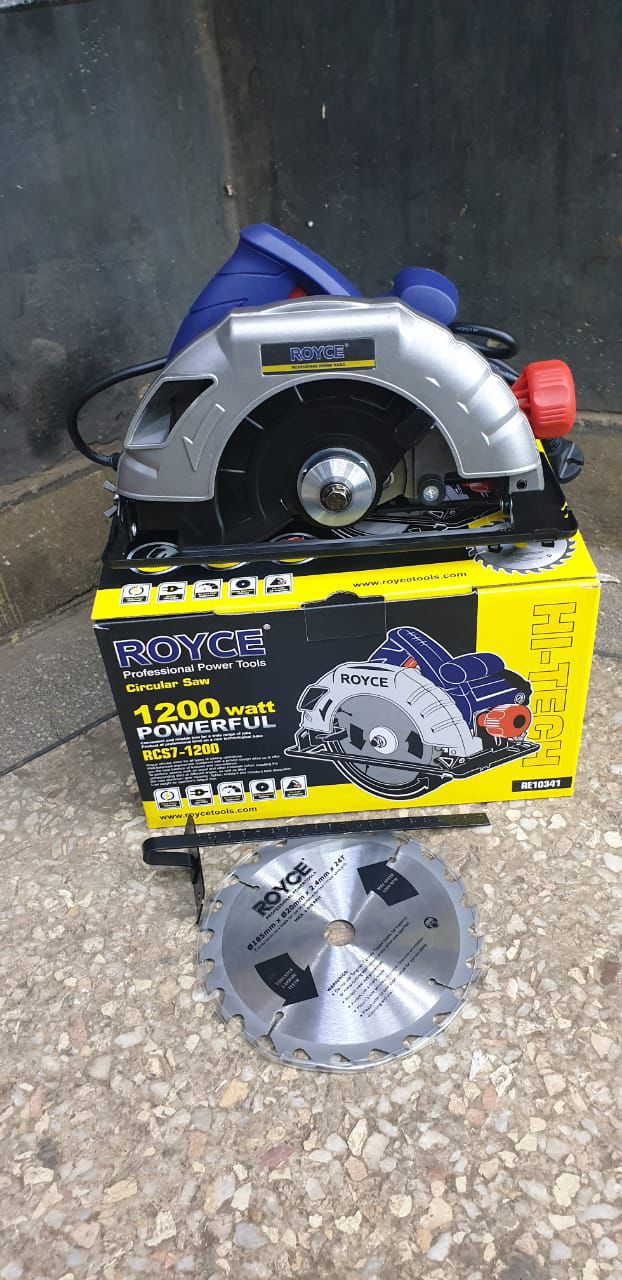 Royce 1200W Circular Saw 7inch😶‍🌫️Voltage:220-240V~50/60Hz
►Input power:1200W
►Adjustable cutting depth
►Adjustable bevel cuttingINCLUSIONS