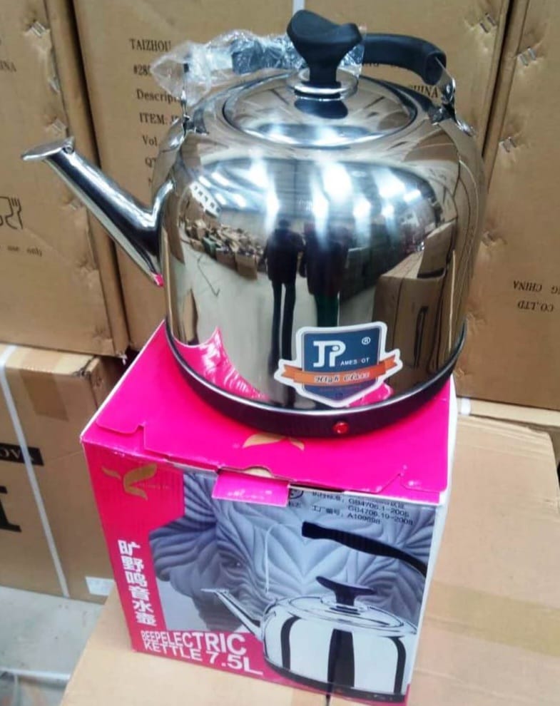 Electric Kettle 7.5 Litres JP– Fast Boiling, Stainless Steel Body, Auto Shut-Off, Energy Efficient Large Capacity Kettle😶‍🌫️high-performance heating element, this kettle ensures rapid boiling while