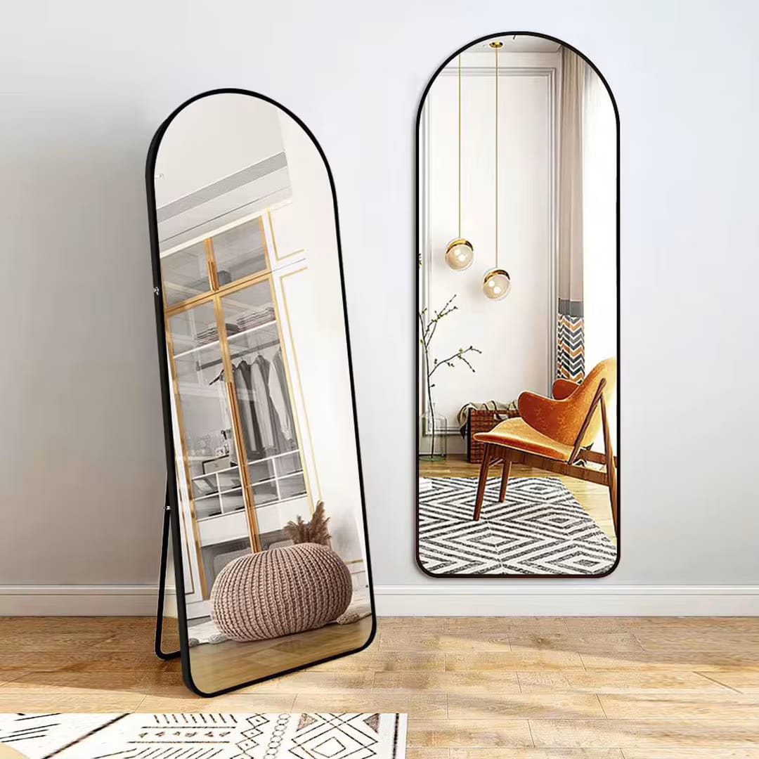 Dressing Mirror 
✨With Metal Stand & Aluminum Frame
 ✨Full Body Standing Mirror 
✨For Living Room, Bedroom, Dressing Room and  Bathroom, 
✨ colour, black,gold and white 
✨size 40 * 150 cm