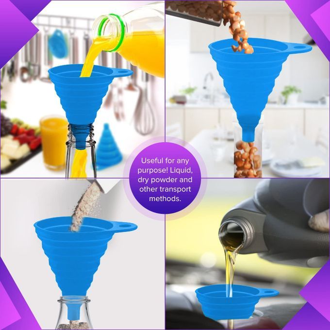 Multipurpose Foldable Silicone Collapsible Funnels