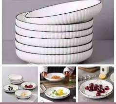 🌿RESTOCKED 🌿Set of 6 ceramic dining plates.pack of 6 8-inch dining plates ,Made from 100 % ceramic material, exquisite style, lightweight and luxurious .