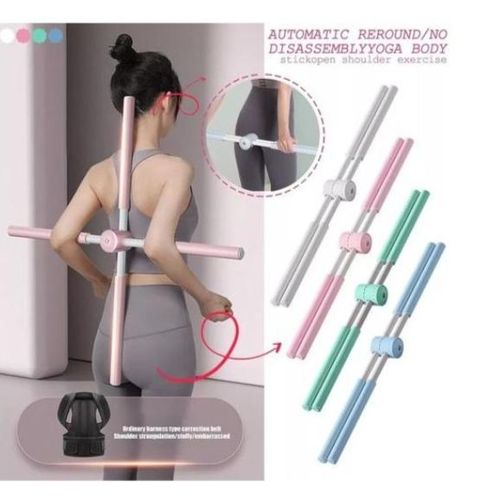🥑🔥KEEP FITNESS WITH NEW 🥂 🎊 Back Corrector Rod Posture Corrector Yoga Cross Stick For back Pain Relief Back Stretcher and Straightener for Upper and Lower Back