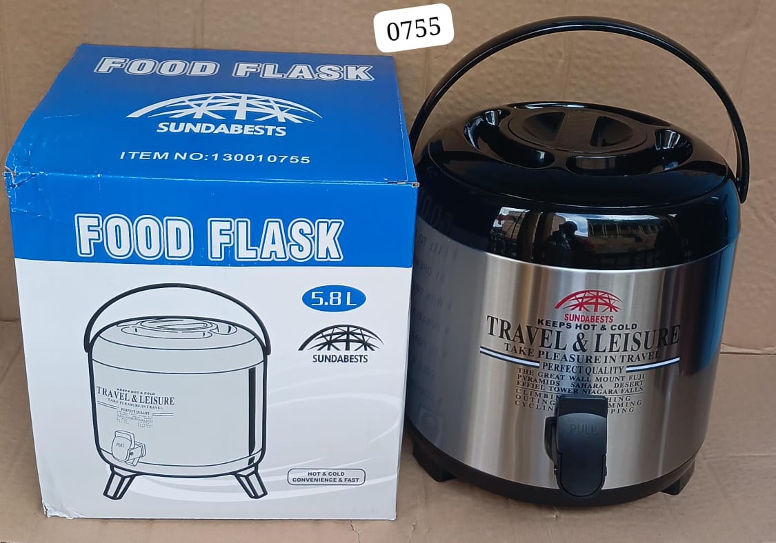 💥🔥 STAY TUNED WITH THROW AWAY PRICE 🎉 🤑 Sundabest 5.8 Liters Travel Food Flask - Tea/coffee UrnThe Sundabest 5.8 liters food flask is a durable and practical insulated container designed to keep