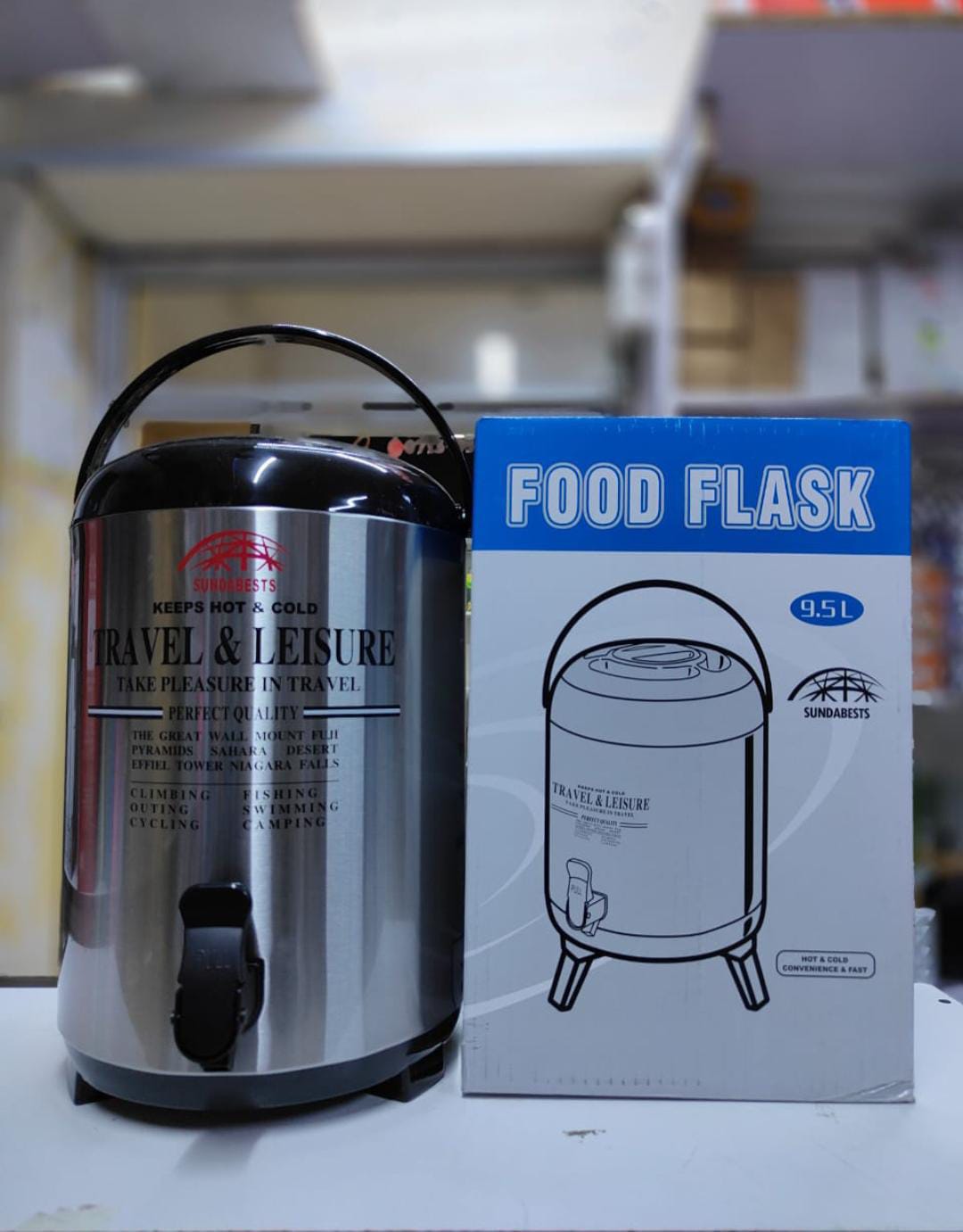 🍆SAVE BIG as You SHOP AT DISCOUNTED PRICE 📌🍆SUNDABESTS Tea Urn 9.5L single tap flask.Hygienic stainless steel Stainless steel construction
Concealed heating element
Keeps water or tea warm/ hot
Col