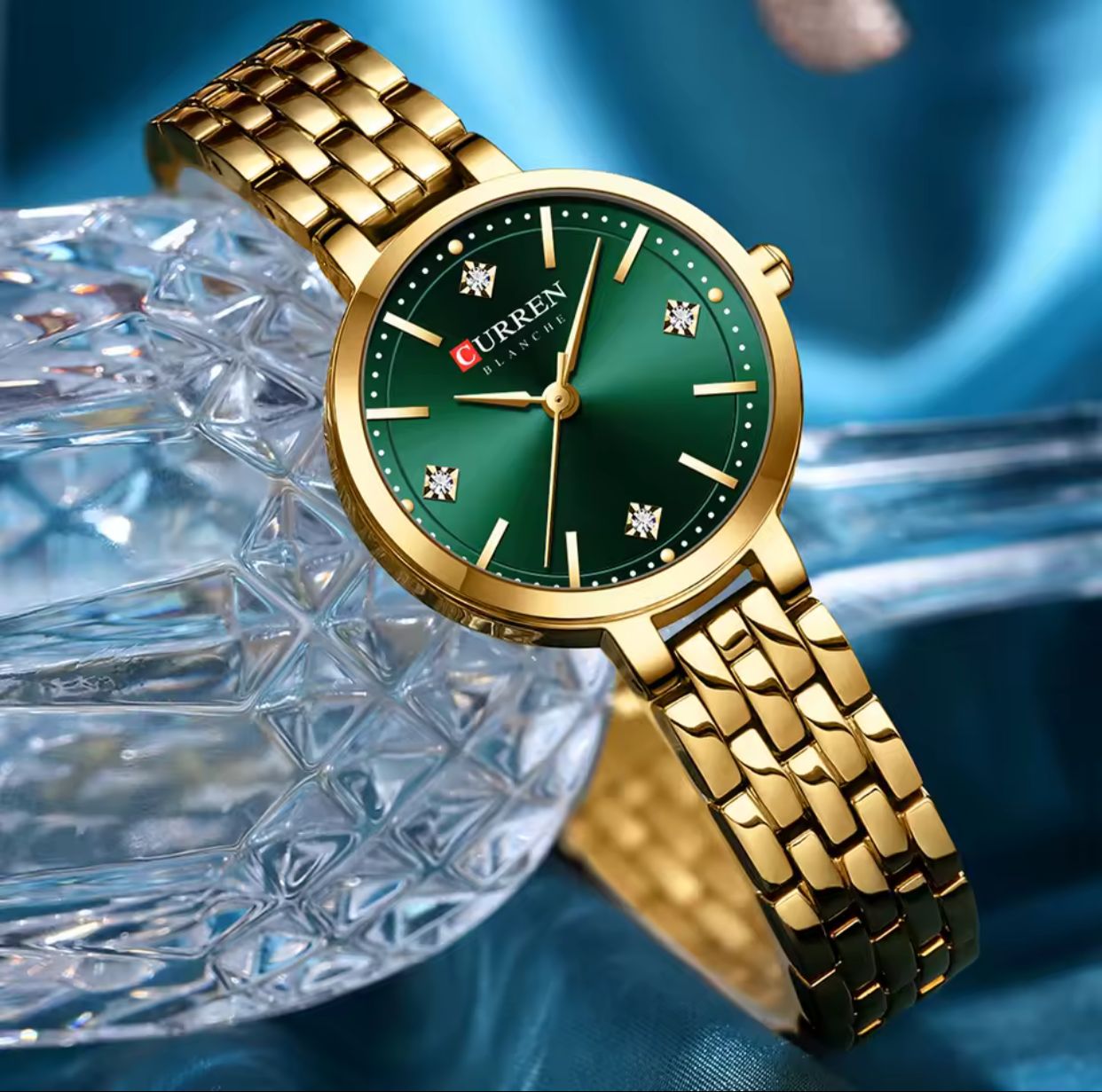 ▶️ELEVATE YOUR STYLE ▶️CURREN 9106 Fashion Quartz Watch for Women Luxury Ladies Wrist Diamonds Simple Dial Stainless Steel Waterproof Female Clock