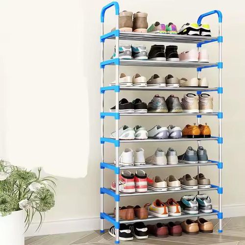 ✅️PREMIUM QUALITY ✅️HEAVY DUTY 8 Layer Shoe Rack. Material PP And Stainless Steel Easy To Assemble And Disassemble Available In Pink, Black And Blue Affordable Portable Durable And Elegant
