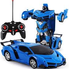 RAVSOOL Remote Control Car Transform Rc Robot Rechargeable 360°Rotating Stunt 1:18 Deformation Racing Car Toy with Cool Sound Light One Button Deformation