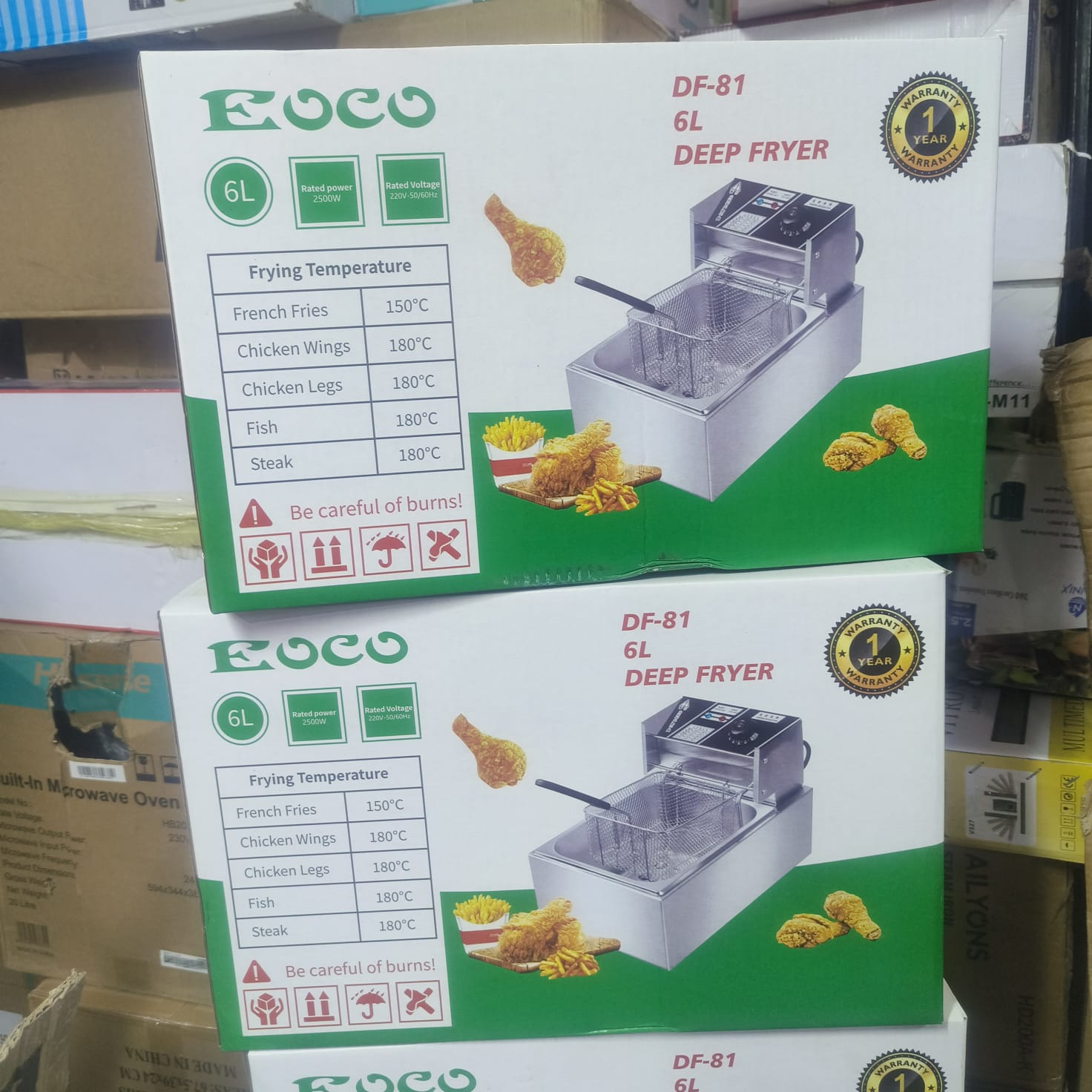 🌱🥢Eoco Electric Single Deep Fryer-6L.cost effective
Energy
Electrical
Well maintenance
Durable
Stainless steel deep fryer for quick & simple frying
Tank capacity: 6L
Adjustable temperature control (