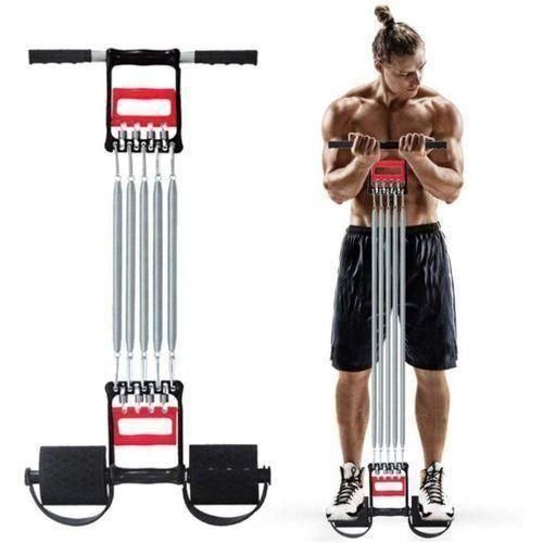 🎉Chest Expander Spring With TUMMY TRIMMER, 3-in-1 Multifunctional Chest Expander For Men And Women, Traditional Hand Clamp And Elastic Foot Pedal Exercise Sit-Up Pedal Pull Rope And Professional Ches