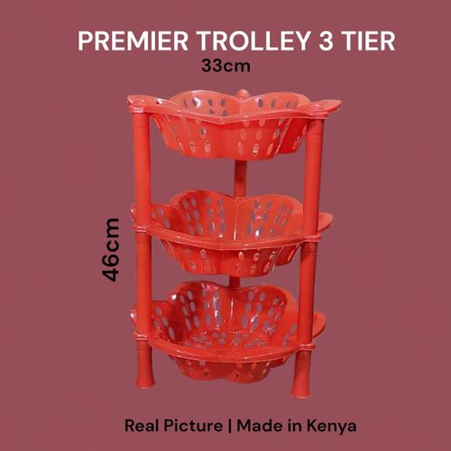 😶‍🌫️Premium Round Plastic Trolley 3 Tier🦋Available in both 3-tier and 4-tier options, it’s ideal for storing fruits, vegetables, toiletries, stationery, beauty products, and more.

Its sleek design