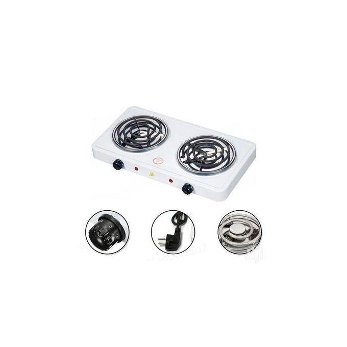 Two/ Double Burner -electric Coil/ HOT Plate Cooker This Double burner is Small and Compact Perfect for Travel. Can Be Used for Cooking Outdoors or in the Office.