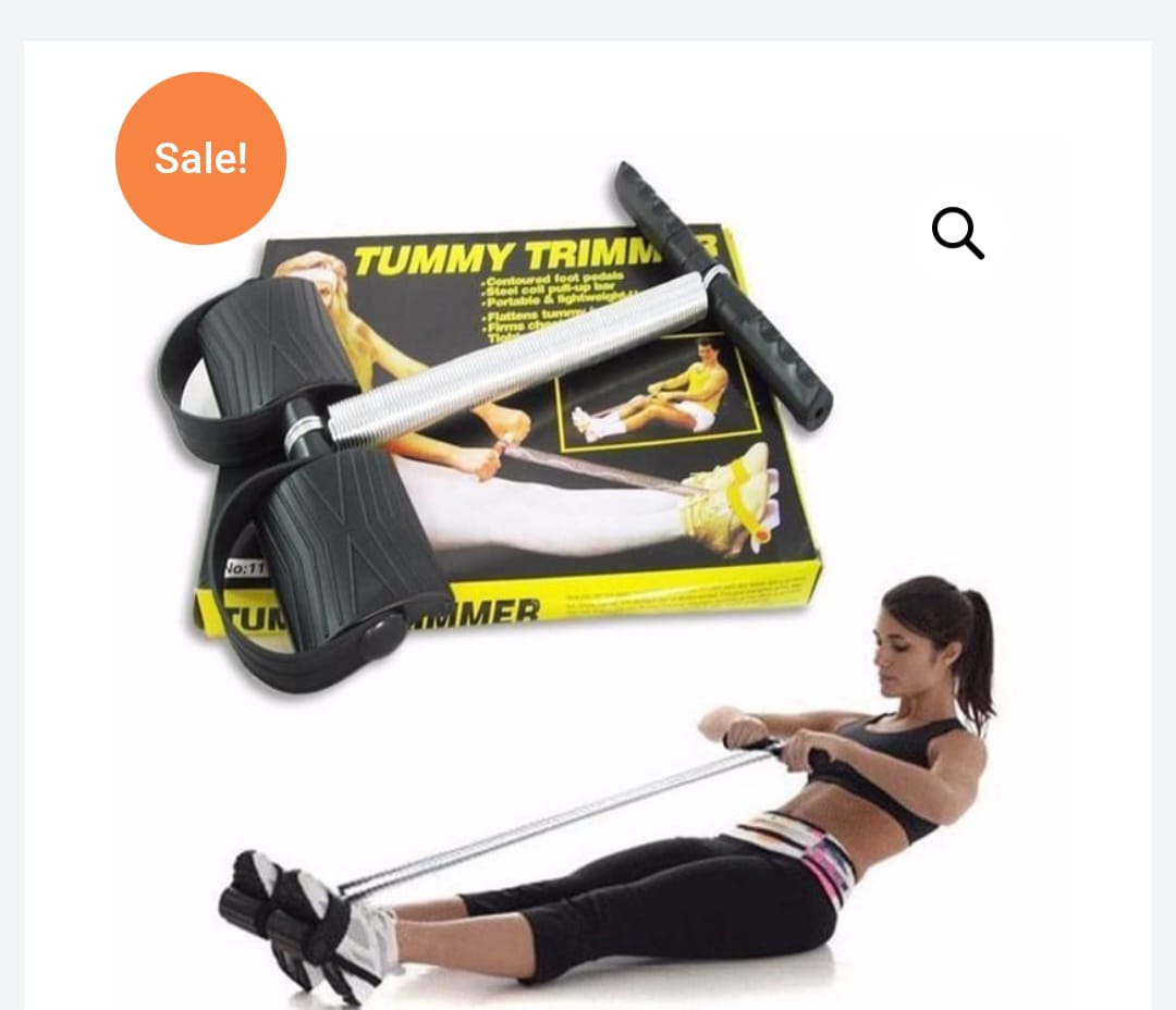 Tummy Trimmer Elastic Sit Up Pull Rope Pedal Resistance Band Powerful Spring Drawstring Tummy Trimmer Equipment Portable Home Gym with Elastic Bodybuilding Fitness Slimming Training Exercise Bands