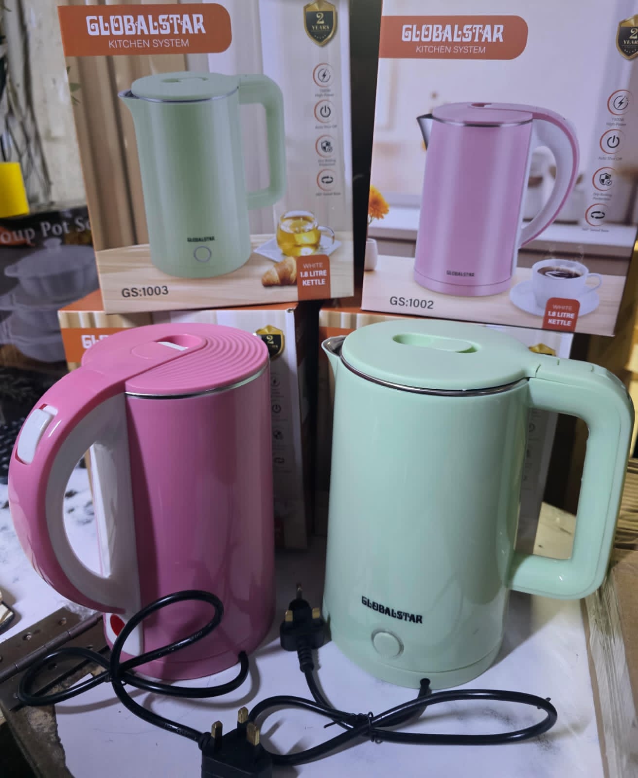 1.8 automatic electric kettle Global star  Their products are affordable, innovative and durable.  For every household and kitchen need, Ramtons has an appliance that will make every task simple and f