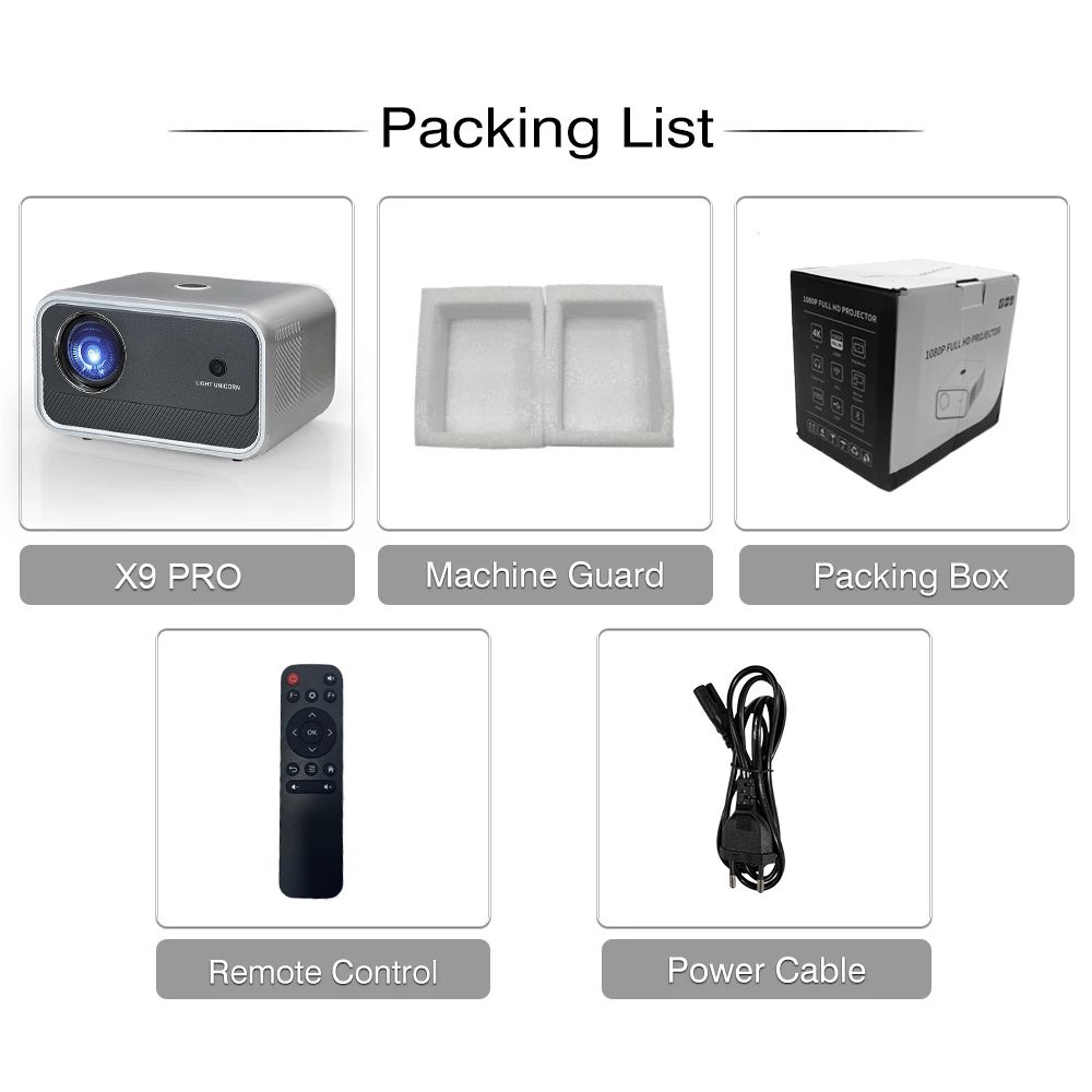 X9 Pro Full Hd 1080P Home Theater Proyector Movie Video Projetores Android Smart BT Wifi 4K Portable Mini Projector