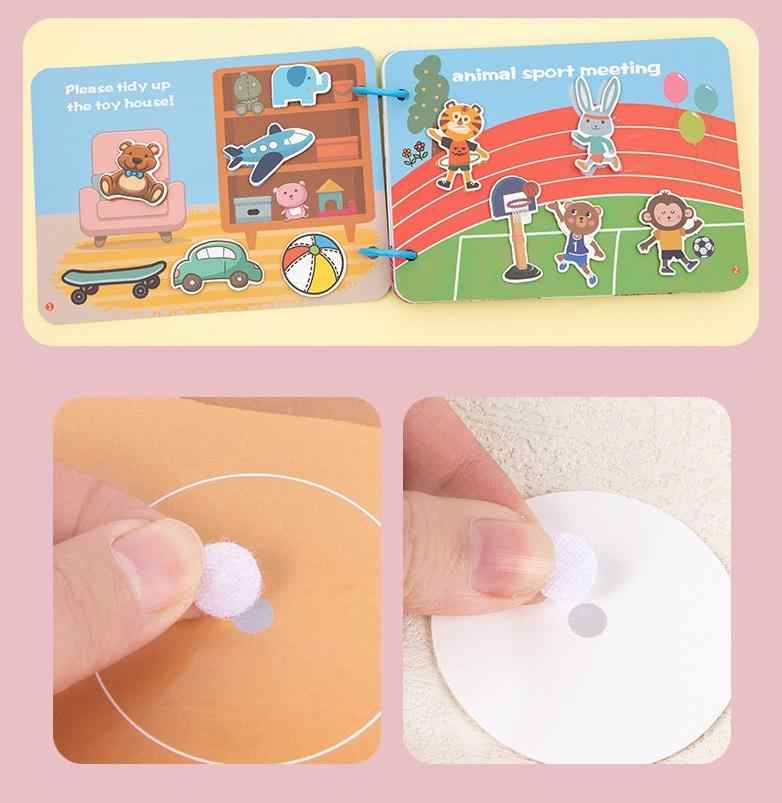 Montessori DIY Busy Books with Velcro – Reusable Educational Toddler Activity Books for Travel, Waiting Rooms, and Daily Learning