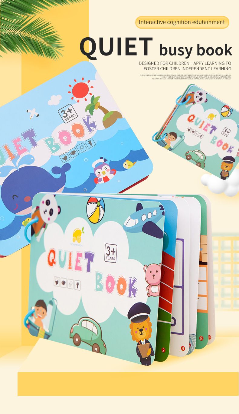 Montessori DIY Busy Books with Velcro – Reusable Educational Toddler Activity Books for Travel, Waiting Rooms, and Daily Learning