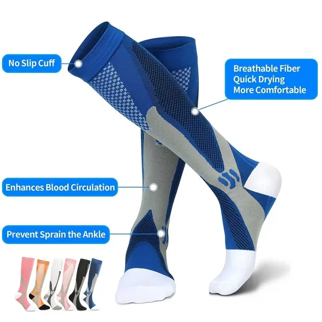 Say Goodbye To Pain with Our New Graduated Compression Socks Medical Nurses Workers Gym Hiking Cycling Diabetics Varicose Veins Sports Socks Running Football Gift Size S/M, L/XL and 2XL