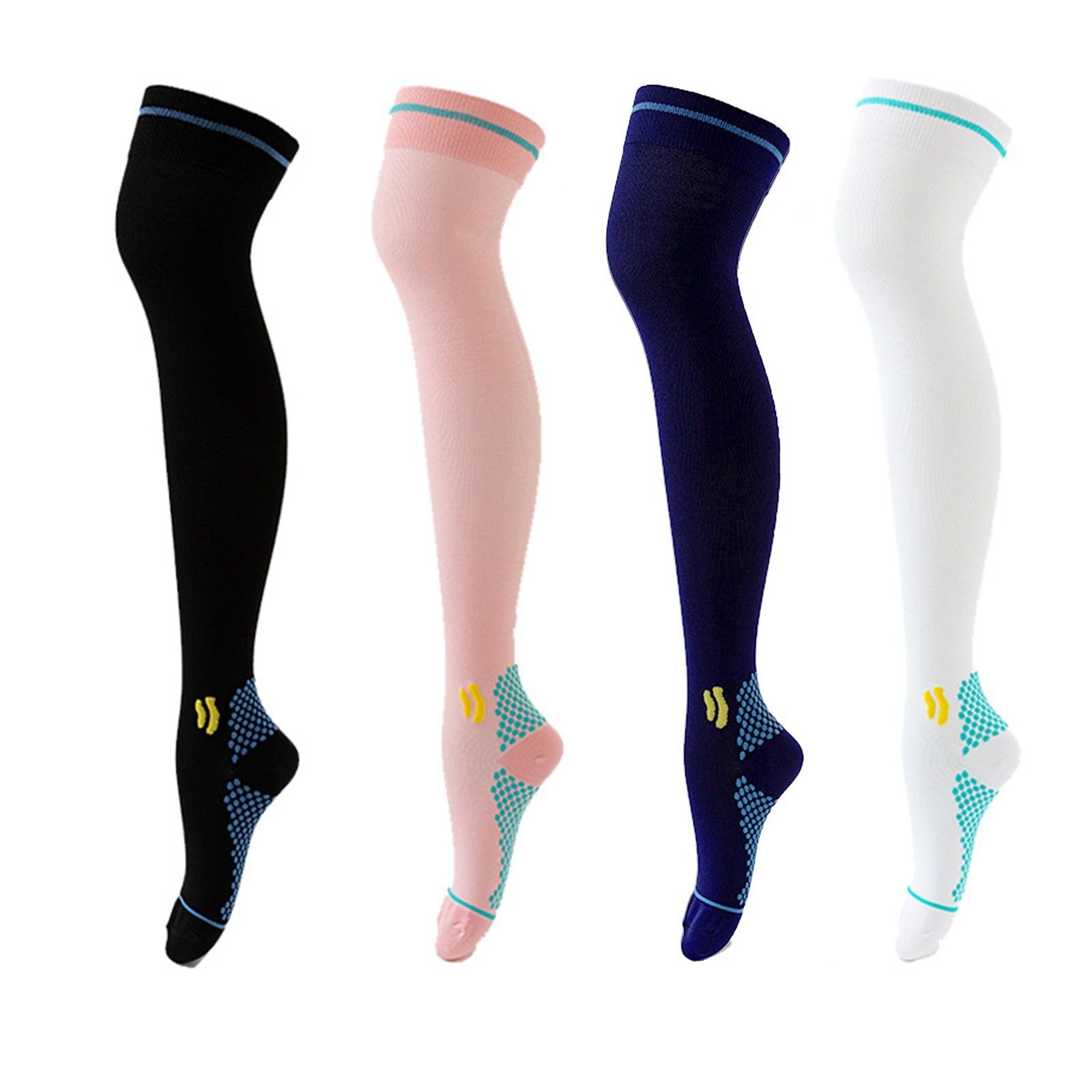 New Over The Knee Compression Socks designed for both athletic performance and all-day wear. Crafted with breathable, moisture-wicking fabric to keep your legs cool and dry.