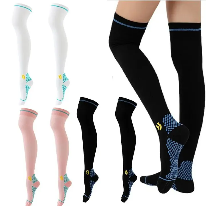 New Over The Knee Compression Socks designed for both athletic performance and all-day wear. Crafted with breathable, moisture-wicking fabric to keep your legs cool and dry.