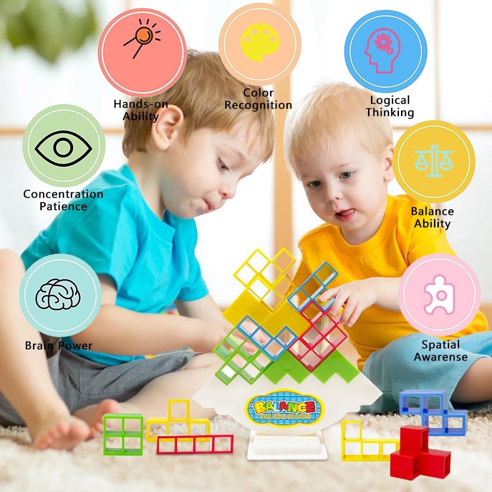 New 48 Piece Tetra Tower Game is a plug and play Game that is both challenging and Fun. Great for the whole Family - Improves your Baby,s Hand Eye Coordination Concentration Skills Set Back Resistance