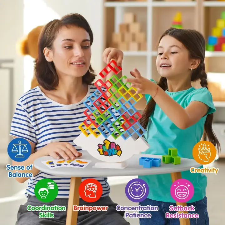 New 48 Piece Tetra Tower Game is a plug and play Game that is both challenging and Fun. Great for the whole Family - Improves your Baby,s Hand Eye Coordination Concentration Skills Set Back Resistance