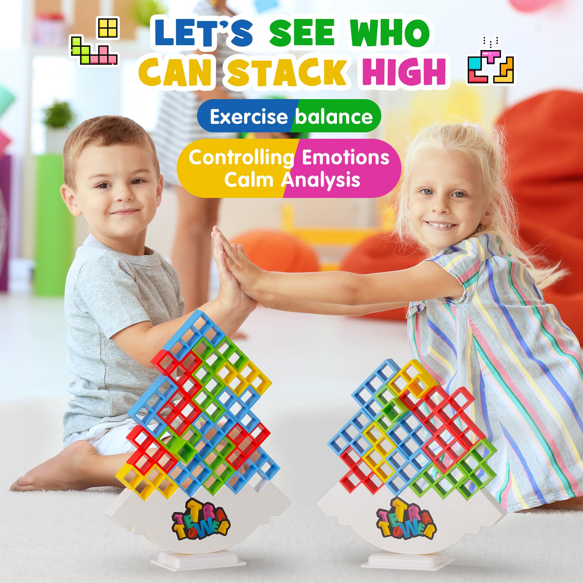New 48 Piece Tetra Tower Game is a plug and play Game that is both challenging and Fun. Great for the whole Family - Improves your Baby,s Hand Eye Coordination Concentration Skills Set Back Resistance