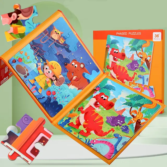 Keep little hands busy and minds sharp with our 3 IN 1 Portable MAGNETIC JIGSAW Puzzle Sets! Designed for kids aged 3+, this set includes 3 engaging PHASED Puzzles—perfect for building skills