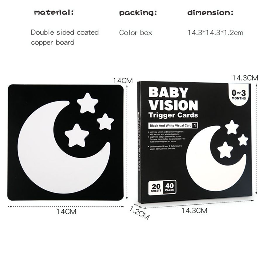 Baby Vision Stimulus Flash Cards – Boost Brain Development, Focus & Visual Recognition (0-36 Months)