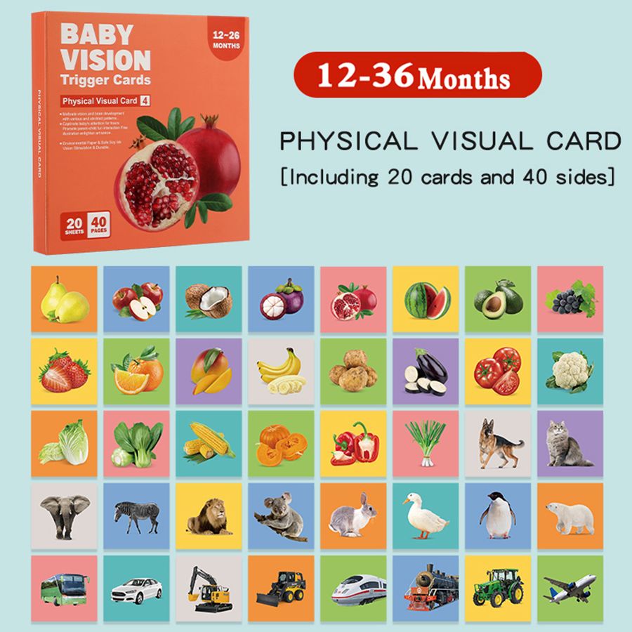 Baby Vision Stimulus Flash Cards – Boost Brain Development, Focus & Visual Recognition (0-36 Months)