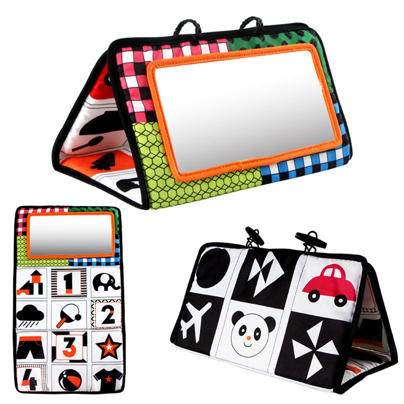 3-in-1 Tummy Time Baby Mirror & Activity Mat – Sensory Development Toy for Newborns & Infants (Foldable, Portable, Montessori-Inspired) For 0-3 Years