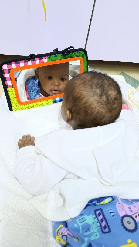3-in-1 Tummy Time Baby Mirror & Activity Mat – Sensory Development Toy for Newborns & Infants (Foldable, Portable, Montessori-Inspired) For 0-3 Years