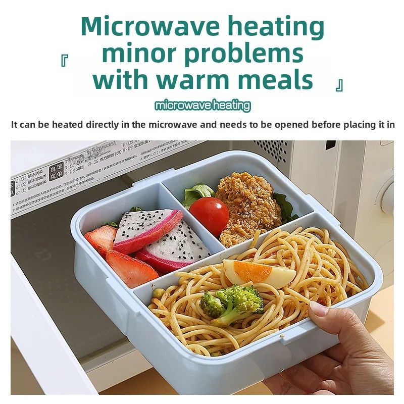 Super Chicken 3D Double Layer Leakproof BPA Free Kids Lunch Box with Spoon and Sauce Container Pink/Blue Green/Yellow