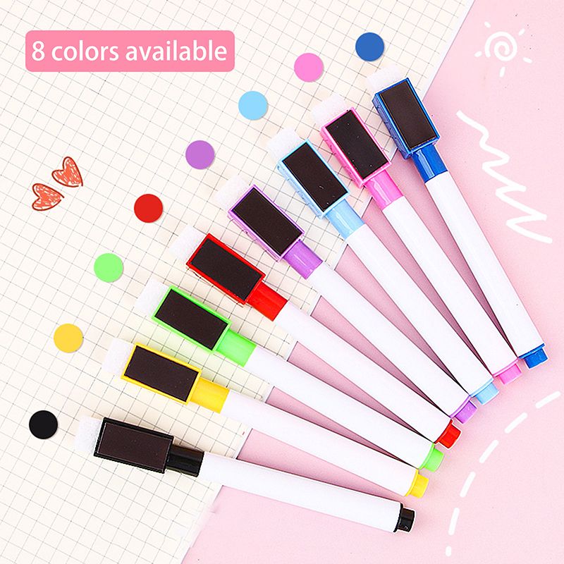 8-Pack Magnetic Dry Erase Whiteboard Markers with Eraser Caps – Vibrant Colors, Low Odor, Non-Toxic