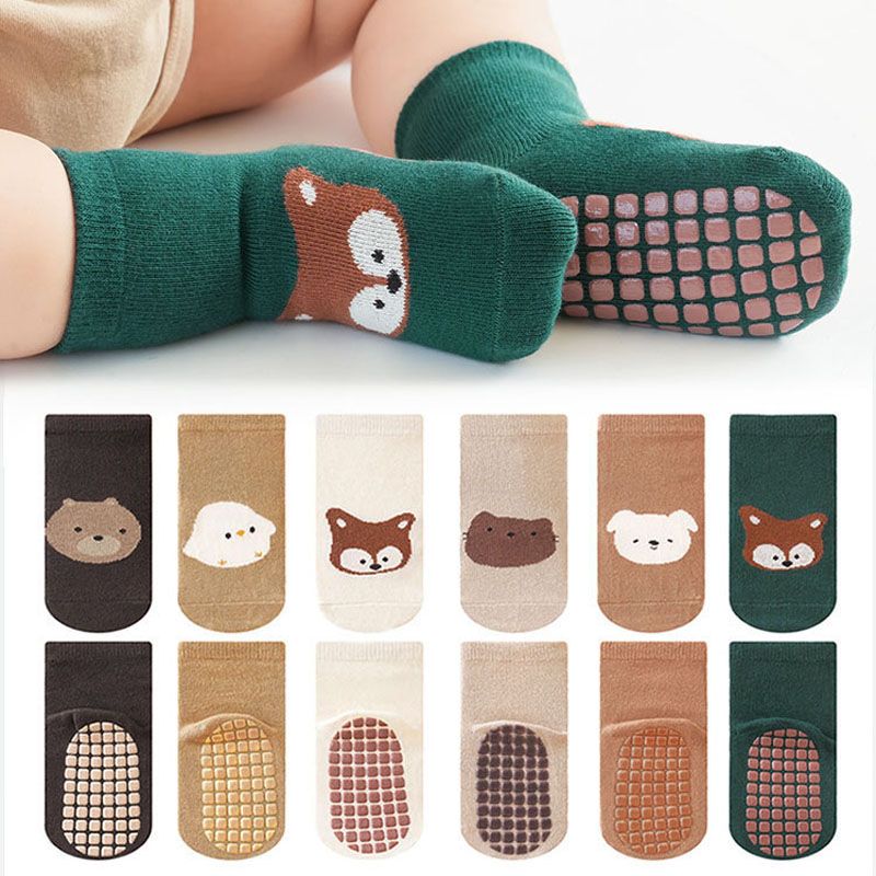 Keep tiny toes cozy, safe, and stylish with our 5 Pairs Baby Anti-Skid Socks. Designed with love for little explorers, these socks feature adorable animal faces that bring joy to every step. For 0-5 Y