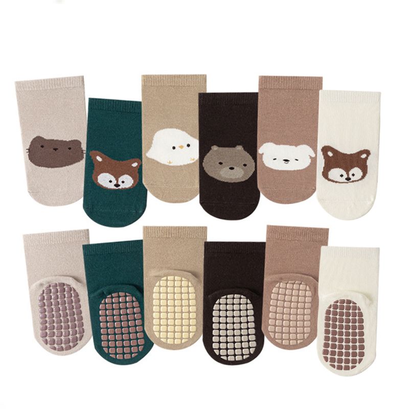 Keep tiny toes cozy, safe, and stylish with our 5 Pairs Baby Anti-Skid Socks. Designed with love for little explorers, these socks feature adorable animal faces that bring joy to every step. For 0-5 Y