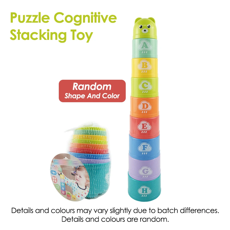 Colorful Number & Alphabet Stacking Cups – Educational Toy for Babies 6M+ The cups are easy for small hands to grasp, helping to develop fine motor skills, hand-eye coordination & problem solving