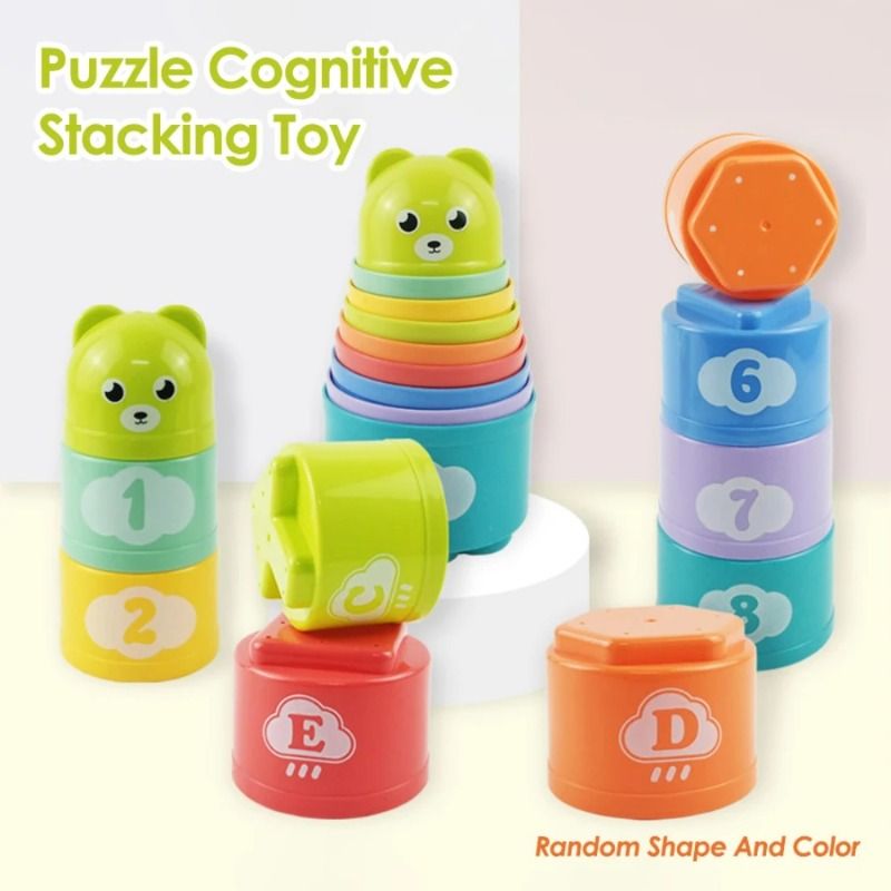 Colorful Number & Alphabet Stacking Cups – Educational Toy for Babies 6M+ The cups are easy for small hands to grasp, helping to develop fine motor skills, hand-eye coordination & problem solving