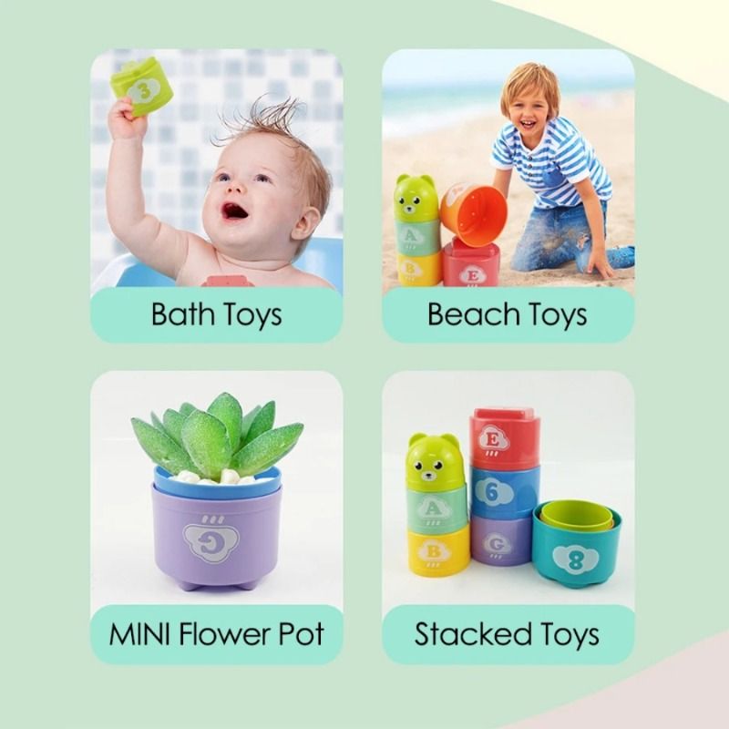 Colorful Number & Alphabet Stacking Cups – Educational Toy for Babies 6M+ The cups are easy for small hands to grasp, helping to develop fine motor skills, hand-eye coordination & problem solving