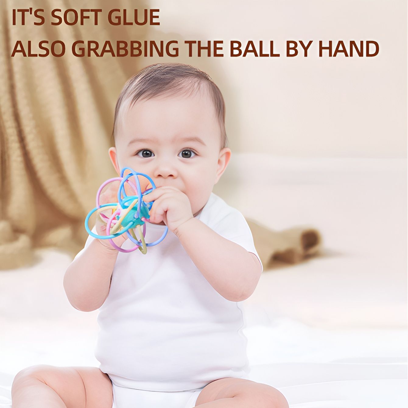 Manhattan Sensory Teether Ball – BPA-Free Baby Grasping, Teething & Developmental Toy (3+ Months)