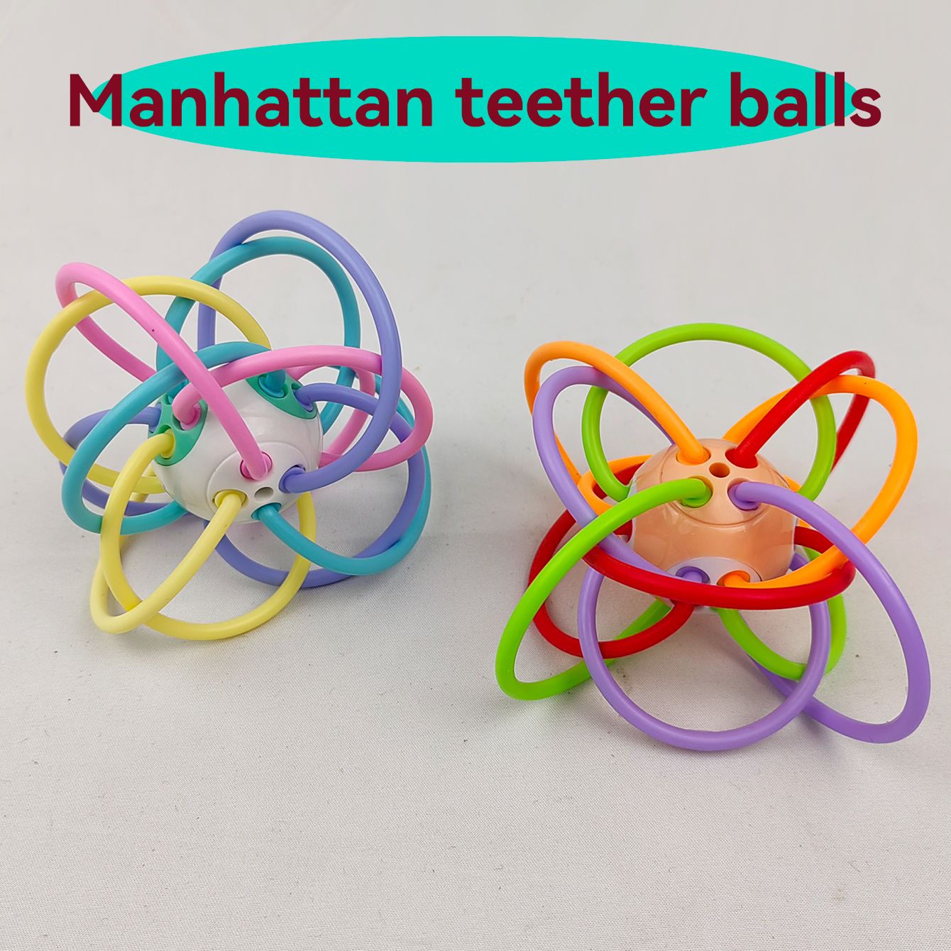 Manhattan Sensory Teether Ball – BPA-Free Baby Grasping, Teething & Developmental Toy (3+ Months)