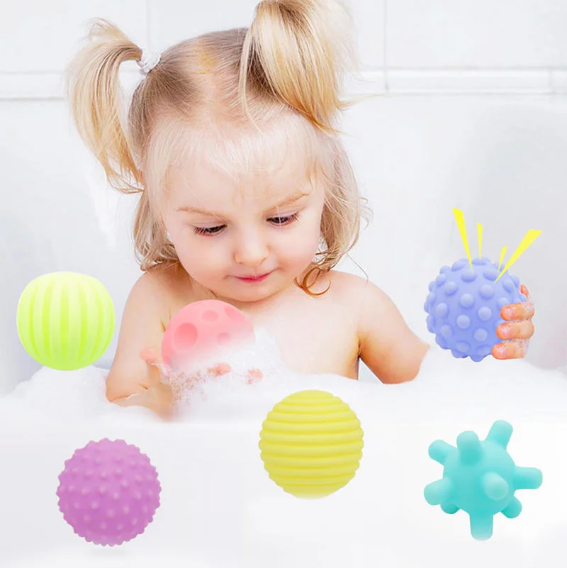 Baby Sensory Soft Balls – Textured Squeeze & Sound Toy Set | 6-Piece Montessori Sensory Play for Babies 3+ Months
